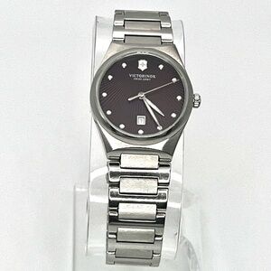 Victorinox Swiss Army Victoria Brown dial Stainless Steel Ladies Watch Working